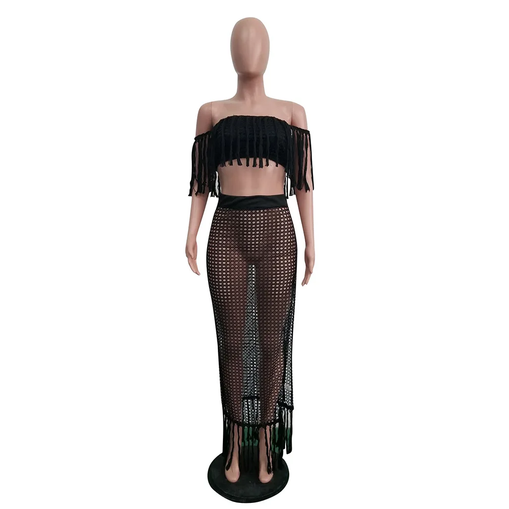Пляжные купальные костюмы Coverup Outings Kaftan летнее платье 2 комплекта женские накидки с кисточками парео саронг размера плюс Tunica купальники