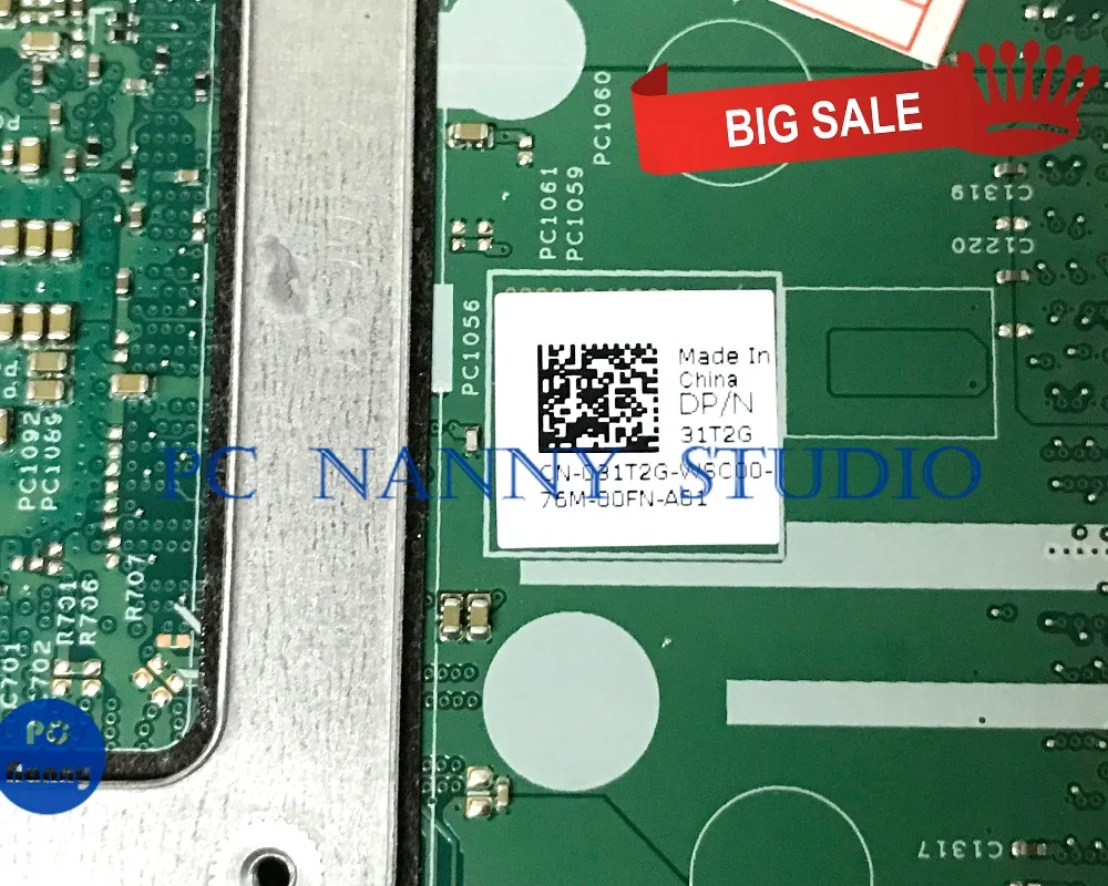 PCNANNY 031T2G 31T2G для материнской платы ноутбука DELL 3568 i5 7200U DDR4 15341 1