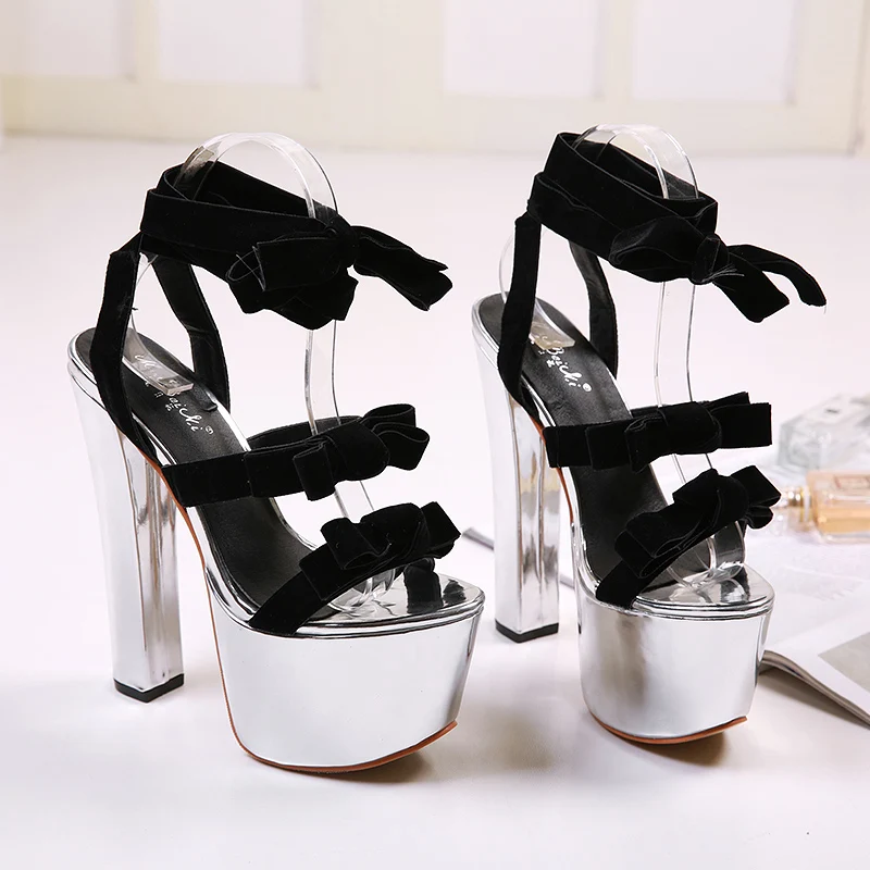 2019 Лето Новое поступление Банкетный толстый высокий каблук круглый носок