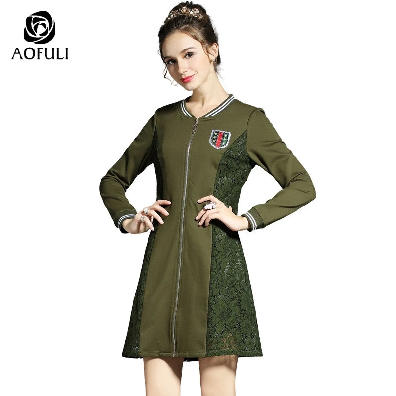 Модный длинный Тренч с кружевной отделкой L/XL/2XL/5XL Осеннее длинное зеленое пальто