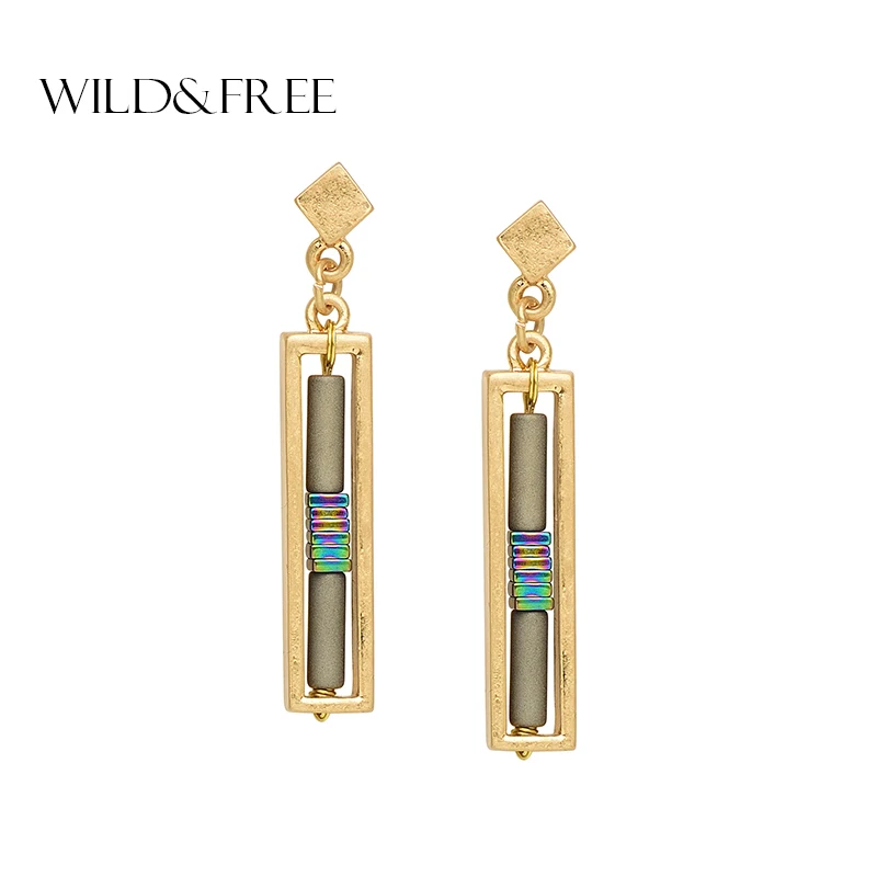 Женские Модные висячие серьги из натурального камня ювелирные изделия винтажные