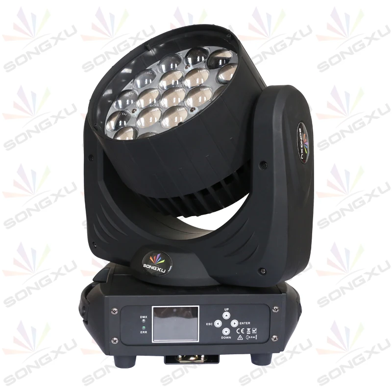 SONGXU Flight case 19x15W RGBW 4in1 Washer Zoom Moving head Light DMX512 Head spot wash professional /SX-MH1915A | Лампы и освещение