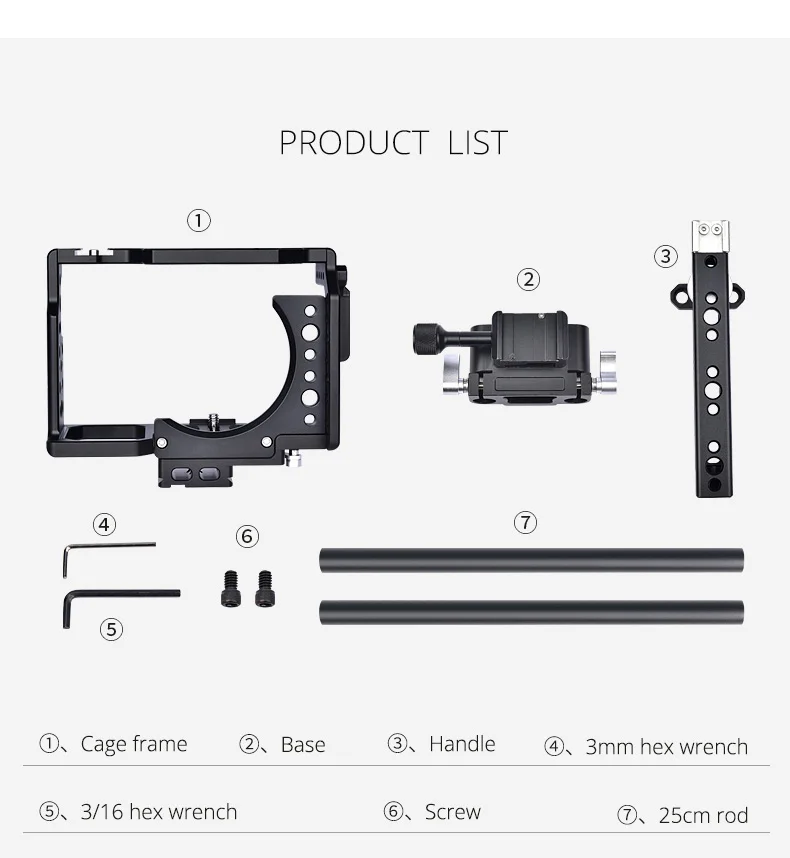 A7 Камера клетка профессиональная ручка DSLR Rig Стабилизатор видеокамеры для sony Альфа A7 A7II A7III A7K A7S2 A7R2 A7R3 A7X