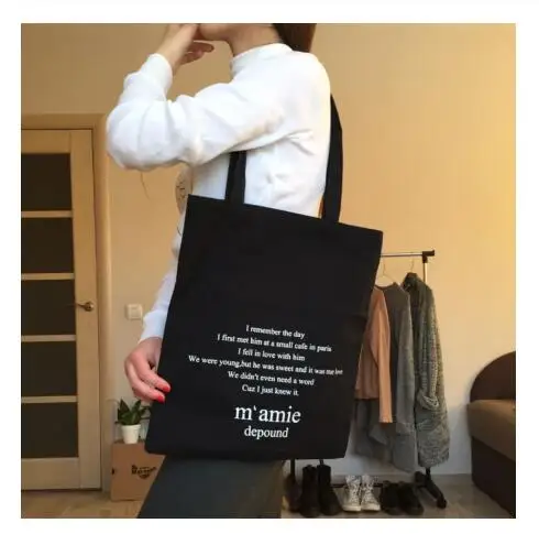 

Large Capacity Canvas Tote Bag Fabric Cotton Cloth Reusable Shopping Bag Women Beach Handbags Printed Shopping Bags
