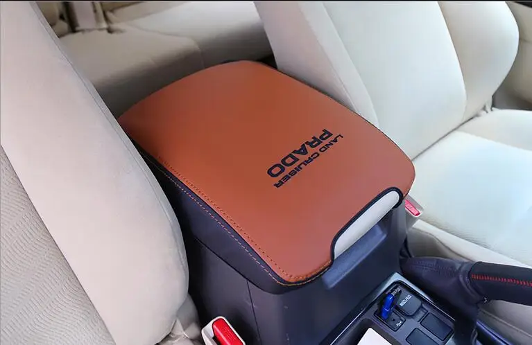 Цвет: желтый Для Toyota Land Cruiser Prado 150 2010 2012 2013 Мягкий чехол из натуральной кожи для подлокотника автомобиля - Название цвета: Цвет: желтый