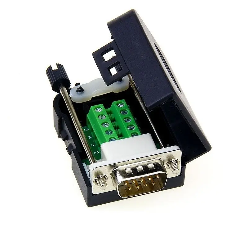 D SUB DB9 Мужской 9Pin черная крышка винт типа пробоя клеммы разъем|connector terminal|connector