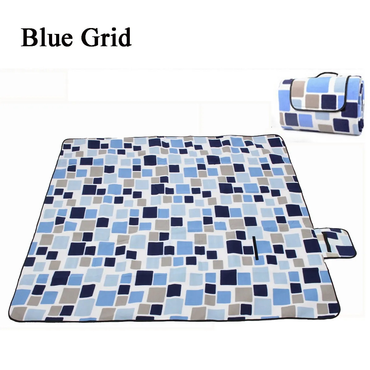 Blue Grid 200x200 см водонепроницаемый складной коврик для пикника на открытом воздухе, Кемпинг, пляж, влагостойкое одеяло, портативный походный коврик, походный пляжный коврик - Цвет: Blue Grid