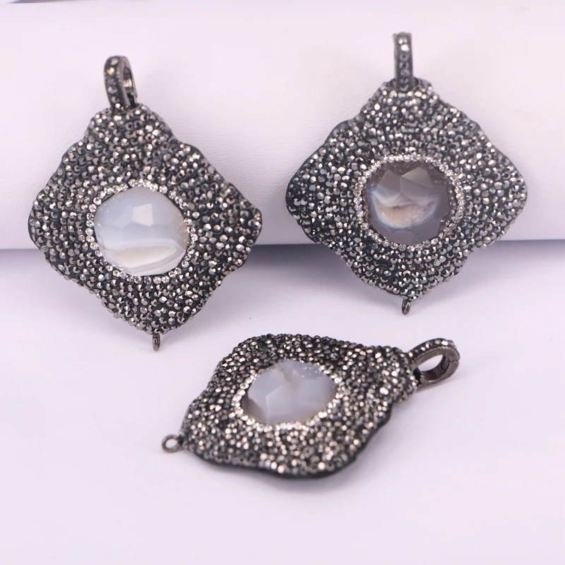 3CS природа геодезический кварц камень подвеска бисер проложить кристалл горный