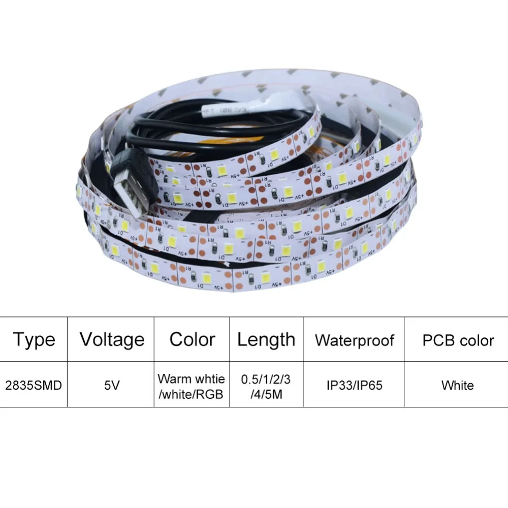 Гибкая светодиодная лента 5 в пост. Тока USB 3528 RGB 50 см 1 2 3 4 м|usb led strip|led strip 35283528 rgb |