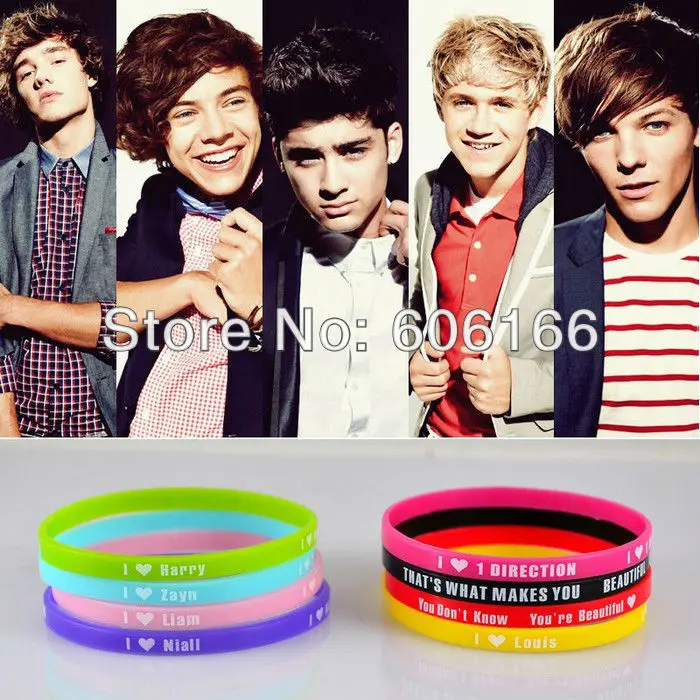 200 шт. набор из 5 мм горячая Распродажа 1D I Love One Direction супер звезда силиконовый