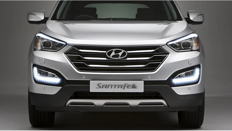 SMRKE DRL для hyundai Santa Fe DM 2012~ /Автомобильный светодиодный дневные ходовые огни с противотуманной рамкой/дневная лампа для вождения автомобиля