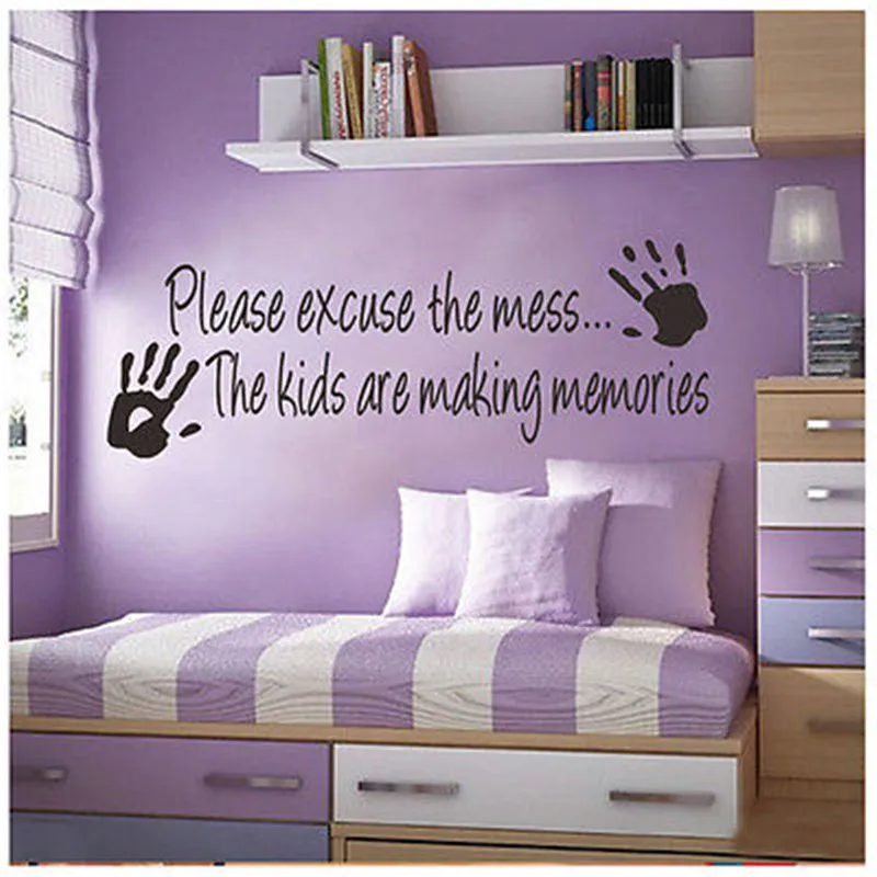 Извините за беспорядок дети Making Memories настенная наклейка со словами Наклейка ПВХ