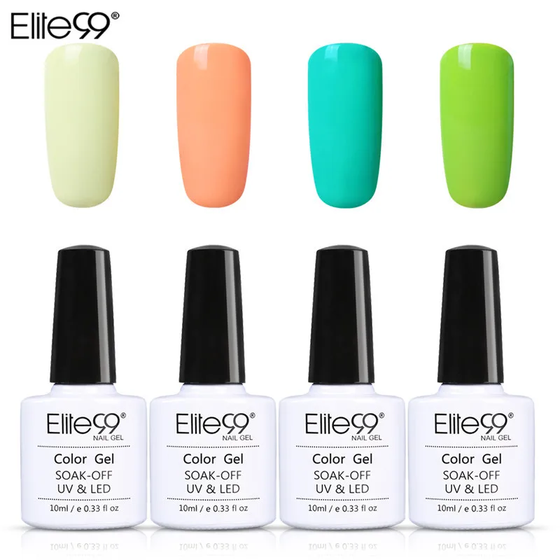 Elite99 10ml Macaron Gel 4pcs/set Nail Art Vernis UV Gel Varnish Soak Off Nails Gel Polish Reinforce Nail Hybrid Lacquer
