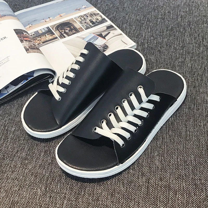 Classic Men Soft Sandals Comfortable Summer Shoes Leather Big Size 1687 | Обувь