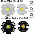 2x CREE XML2 XM-L2 T6, холодный белый 6500K, нейтральный белый 4500K, теплый белый 3000K, светодиодный излучатель высокой мощности 16 мм 20 мм, белый или черный PCB
