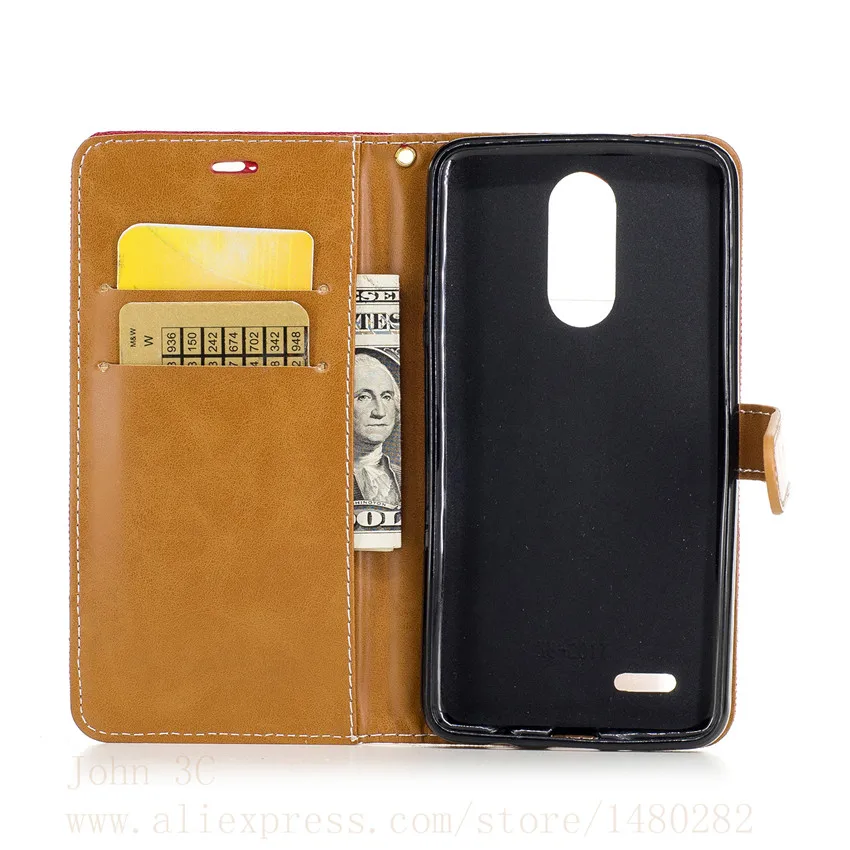 TopArmor Luxury Denim+Leather Case Cover For LG K8 2017 5.0&quot Card Slots Flip Wallet phone Shell Phone Cases Bags | Мобильные