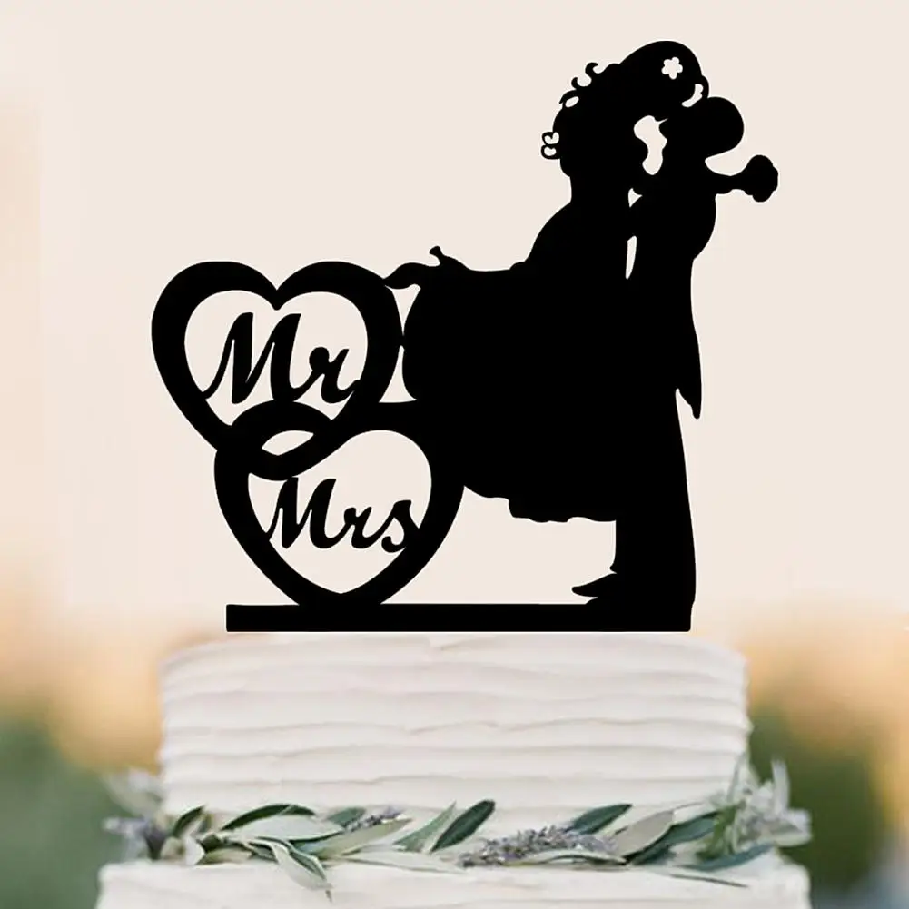CC Mr And Mrs акриловое украшение для свадебного торта этикетка вставка флэш золотой