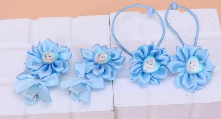 4 шт disney Мультфильм Замороженные зажим для волос Кукла Эльза аксессуары Головные уборы для девочек подарок на день рождения головы резинка для волос косметическое средство для волос круг