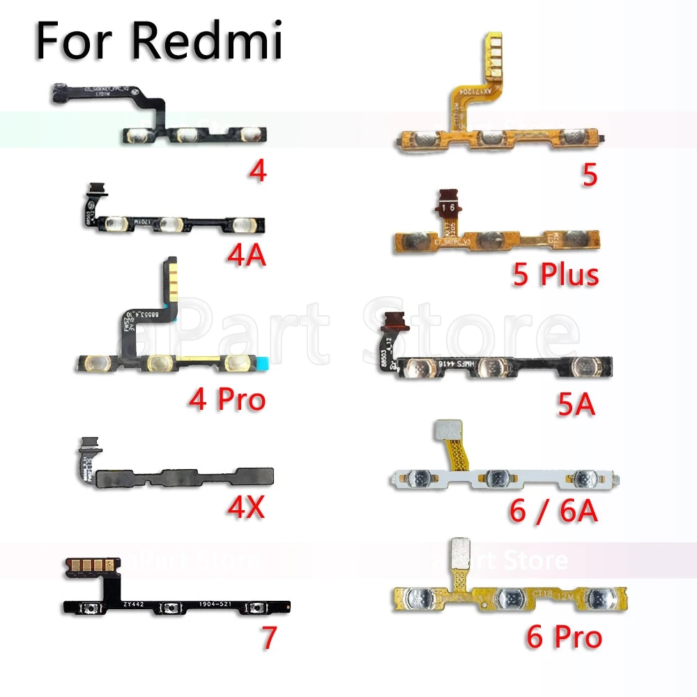 Гибкий кабель питания для Xiaomi Redmi Note 3 4x5 5A 6 6A Plus Pro power Flex Запчасти для телефонов