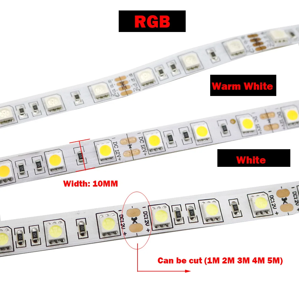Гибкая СВЕТОДИОДНАЯ лента SMD 5050 300 5 м 60 светодиодов/м 12 в пост. Тока - купить по