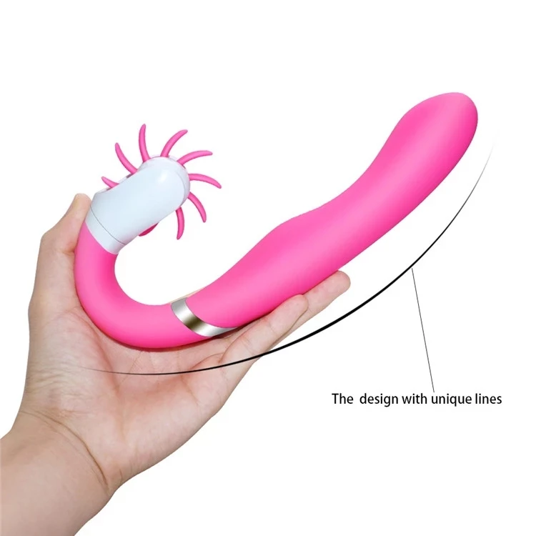 Секс игрушка два двигателя G Spot вибратор ласки языком электронный клитор дилдо