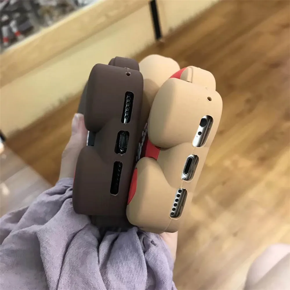 Милый 3D с принтом любимого мишки, чехол для телефона для iPhone 11 Pro Max X XS Max, мягкий силиконовый чехол для iPhone 6/6 Plus/iPhone XR 7 8 Plu облегающий чехол