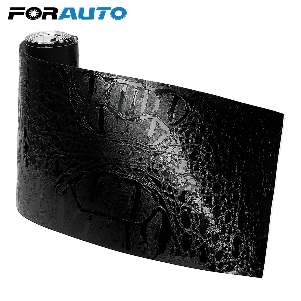 FORAUTO 150*10 см Защита от УФ лучей Автомобильная Наклейка Черная роскошная кожаная