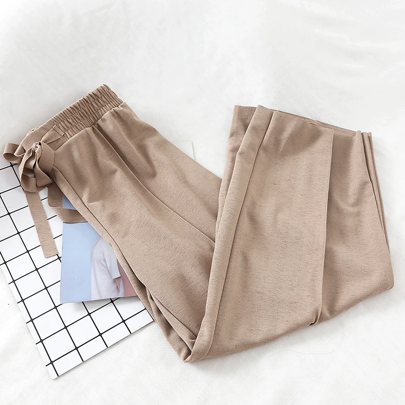 2019 новые модные женские повседневные брюки с высокой талией эластичной тонкие