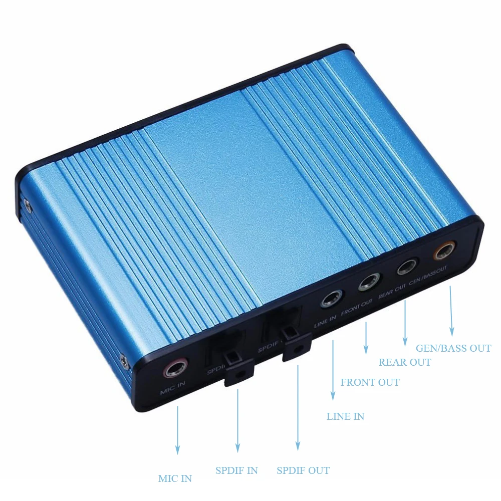 Colohas Blue 5 1 канальная USB звуковая карта S/PDIF волоконно-оптический аудио бокс внешний