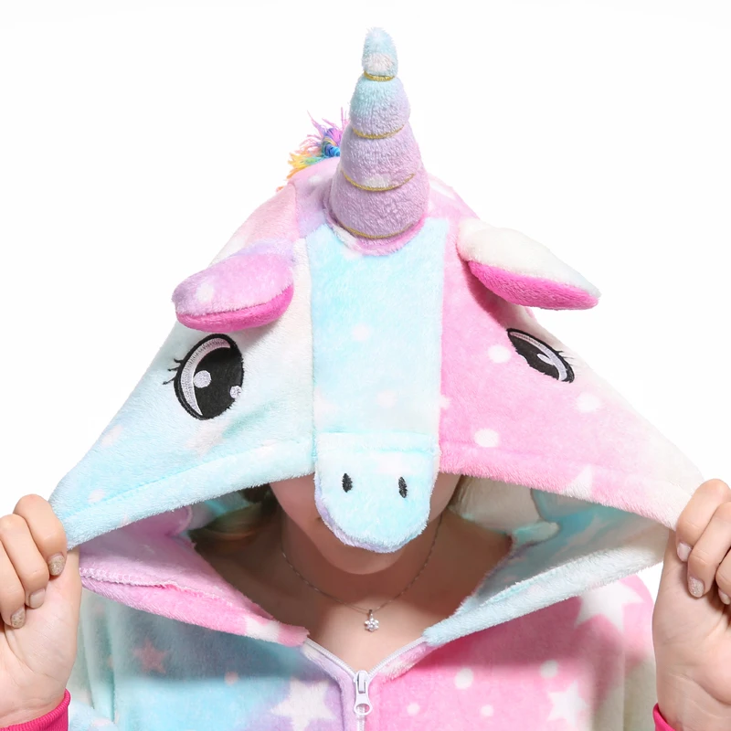 Звездное небо единорог пижамы животных кигуруми Onesie взрослых мужчин женщин