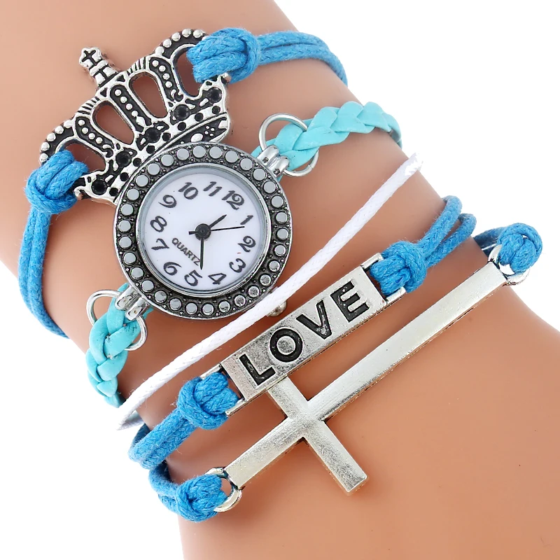 Женский браслет Gnova Платиновый с кристианским крестом сердечком Паракорд