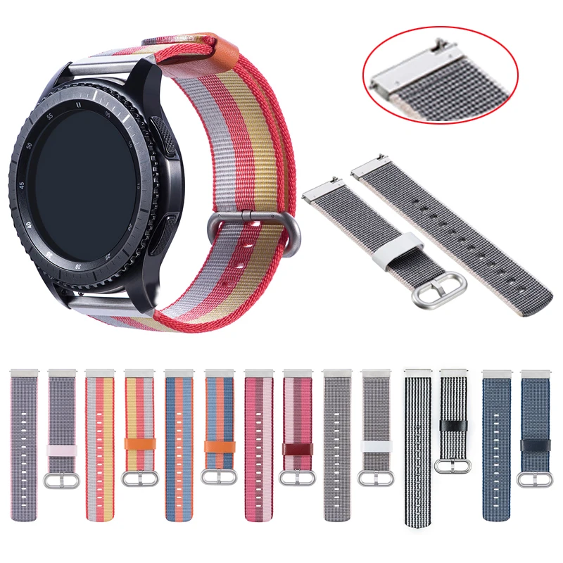 Ремешок для часов Huawei GT/Honor Magic 22 мм нейлоновый браслет Samsung Galaxy 46 SM-R800 Gear S3/Huami Amazfit |