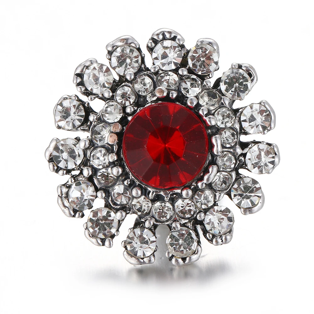 6 шт./лот Кнопка оснастка ювелирной крокодил пуговица со стразами металлические