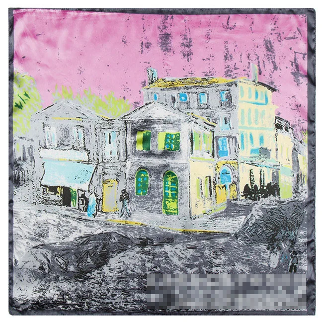 Женский шёлковый квадратный шарф 60 х60 см |