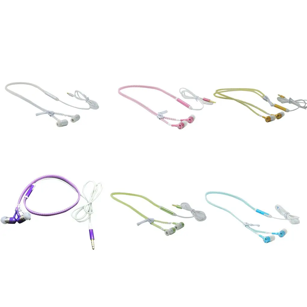 3 5 мм In ear Zipper светящиеся наушники стерео Бас Спорт на открытом воздухе микрофон
