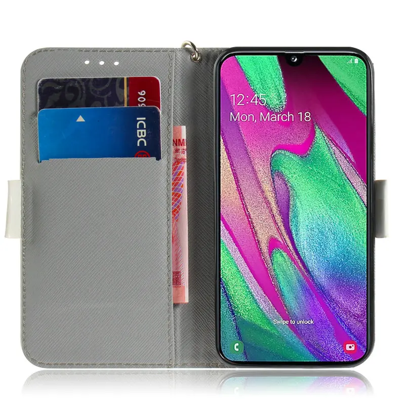 Модные 3D Etui Coque samsung A40 чехол samsung Galaxy A40 чехол с откидной крышкой с отделением для карт с Чехлы для Samung A40 крышка GalaxyA40 40
