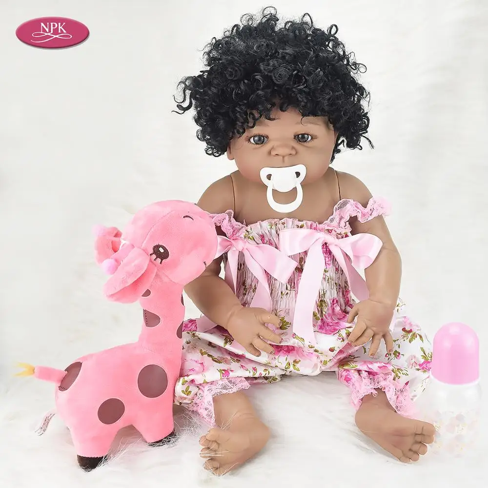 NPK 55 см для новорожденных девочек Полные Силиконовые Куклы Игрушки ванны детей Bebe