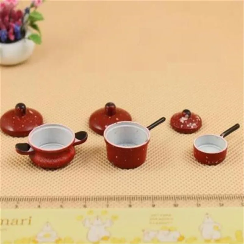 EatingBiting (R) 3 шт./компл. 1:12 Масштаб красный Pots кукольная Миниатюра re ния Кукла