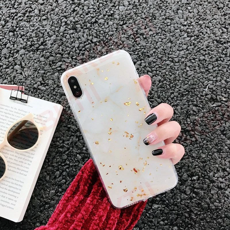 AKBKTII чехол для iPhone 7 роскошные золотые Фольга Bling Мрамор X XS Max XR 8 6 6s плюс Чехол