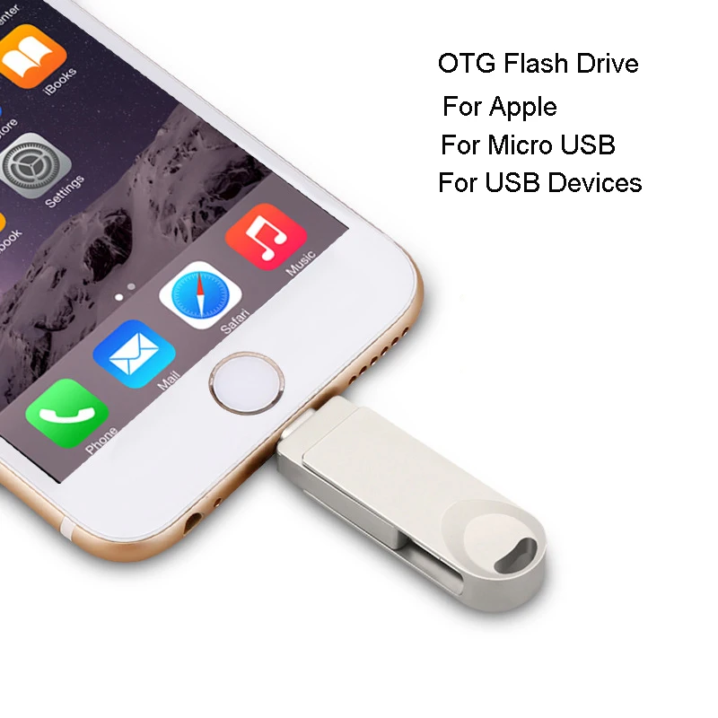 OTG адаптер USB флэш-накопитель для светильник с разъемом микро Iphone Ipad Android
