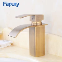 antique bronze finish bathroom basin faucet single handle brass waterfall faucet mixer water tap torneira