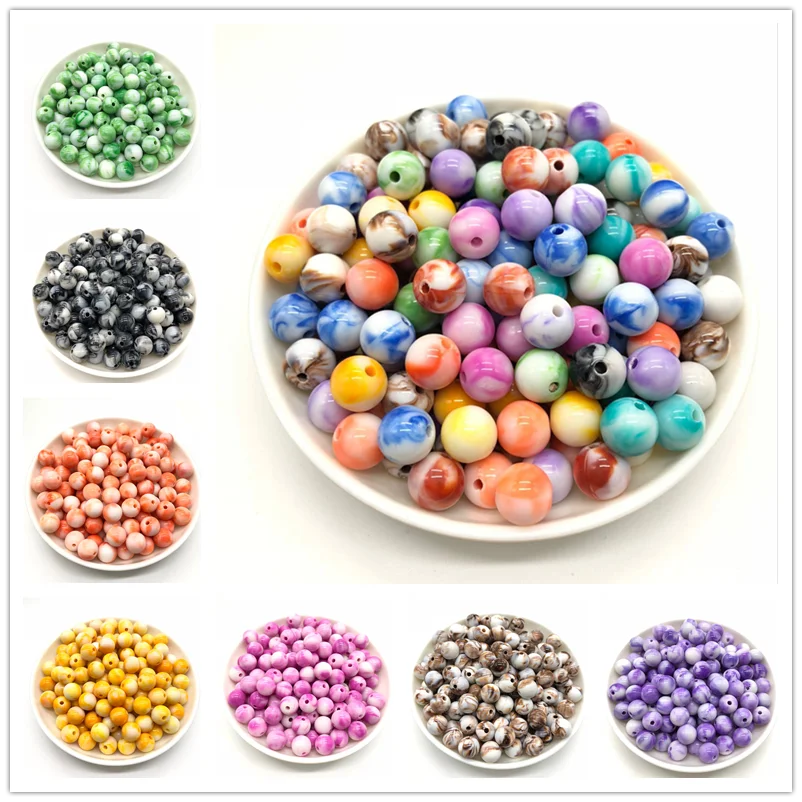 

Wholesale 6/8/10mm colored acrylic beads, DIY jewelry bracelet necklace madeing