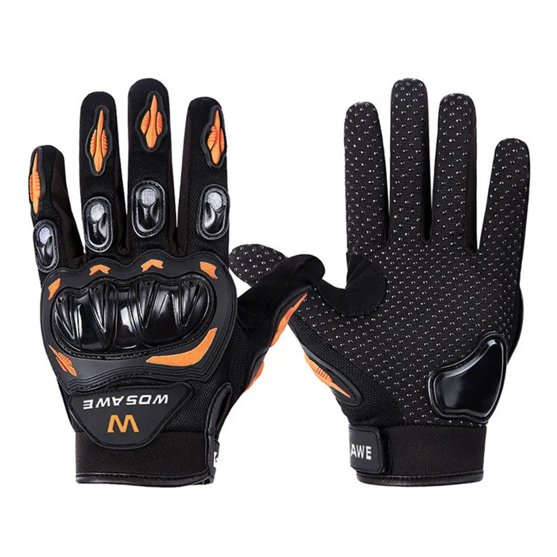 Black Orange WOSAWE велосипедные перчатки мотоциклетные защитные снаряжение тактические длинные перчатки для езды по пересеченной местности защита от падения велосипедные перчатки - Цвет: Black Orange