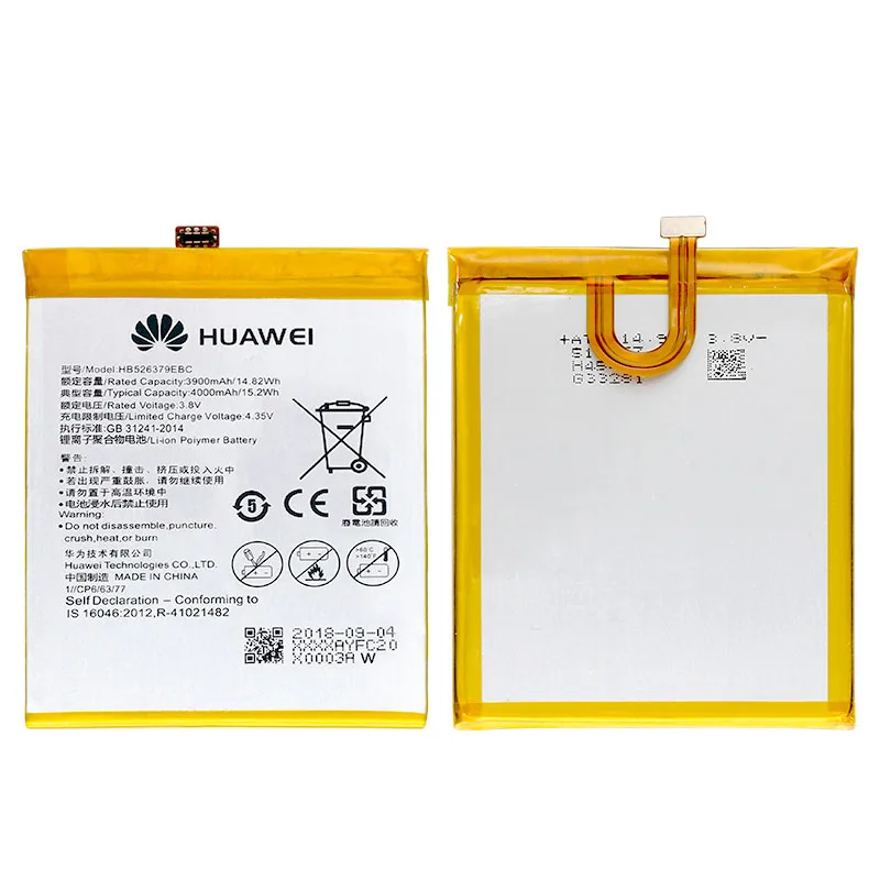 Оригинальный аккумулятор для телефона Huawei HB526379EBC Enjoy 5 TIT-AL00 CL10 Honor 4C Pro/Y6 PRO 4000 мАч с