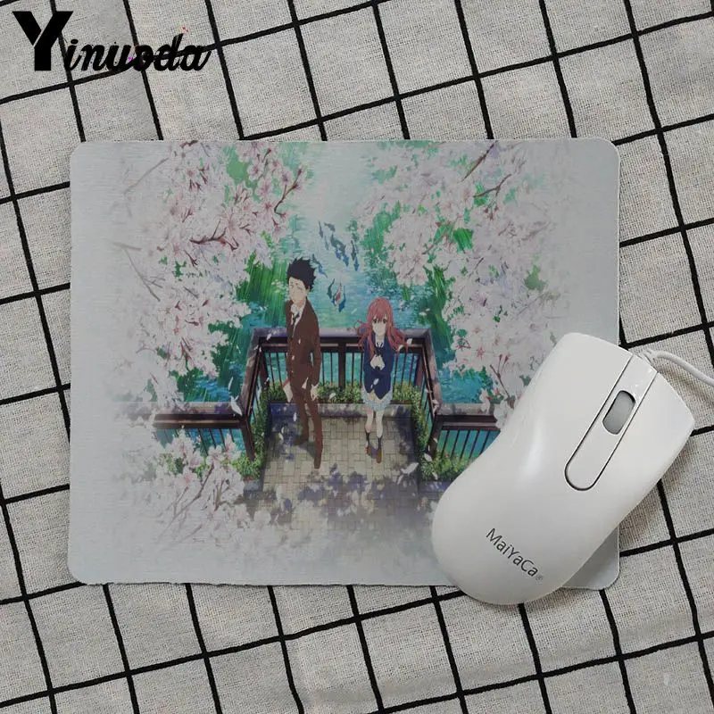 No Lock Edge18x22cm Yinuoda Лидер продаж тихий голос Koe No Katachi геймер скорость мыши розничная резиновый коврик для мыши PaintedStyle мягкая игровая коврик для мыши - Цвет: No Lock Edge18x22cm