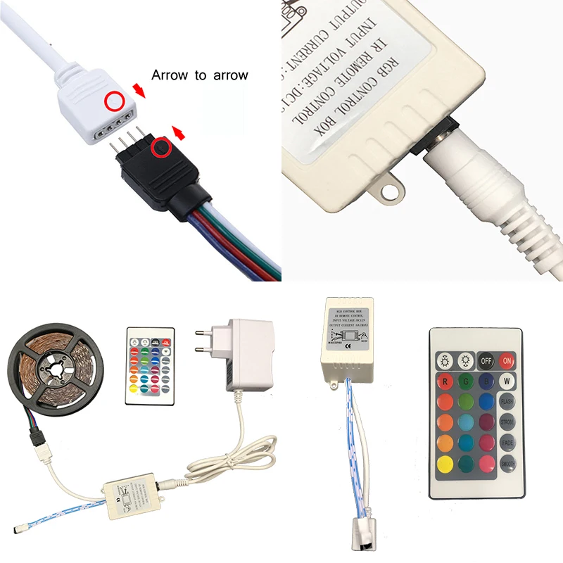 SMD3528 5 м 300 светодиодов Гибкая светодиодная лента RGB свет 24key ИК пульт