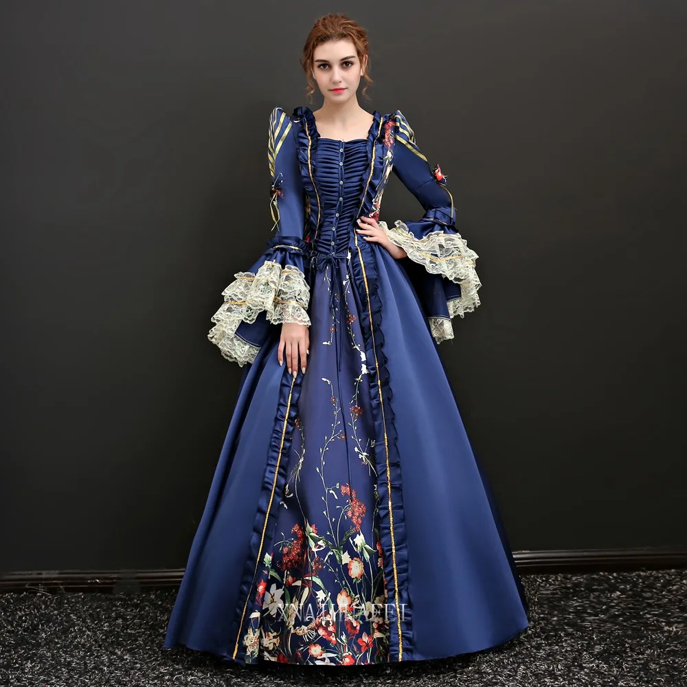 Рококо 18-го века красное Королевское Платье ретро одежда Формальные платья с