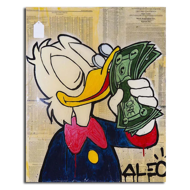 AM006 Алек Monopolyingly Wall Art Холст Картина уличный художник Скрудж макдак знак доллара статуя изображение для Гостиная Home Decor - Цвет: AM006