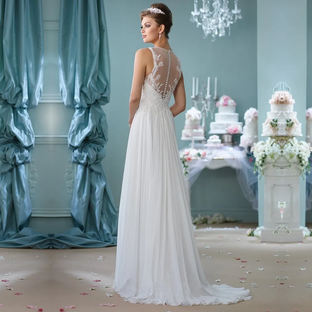 Новый Горячий Продавать На Заказ Пляж Свадебные Платья Платье de Noiva Casamento Robe De Mariage