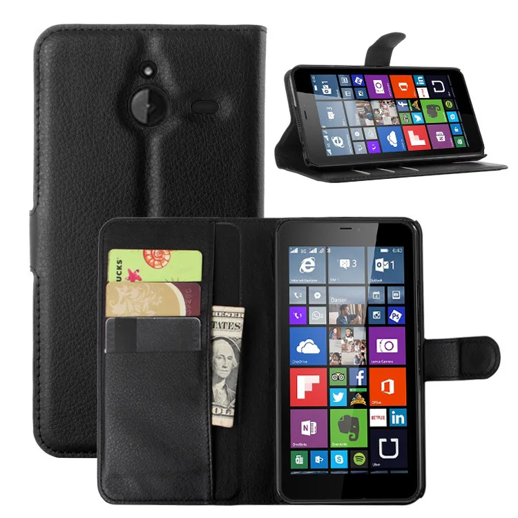 Для Nokia microsoft Lumia 640 чехол Роскошные искусственная кожа Вертикальный флип Чехлы